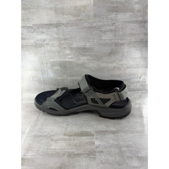 ECCO Yucatan Men Grey Black Leather Sport Hiking Sandals Sz EU48 US 14 Receptor